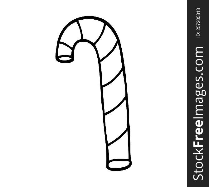 line drawing cartoon striped candy cane