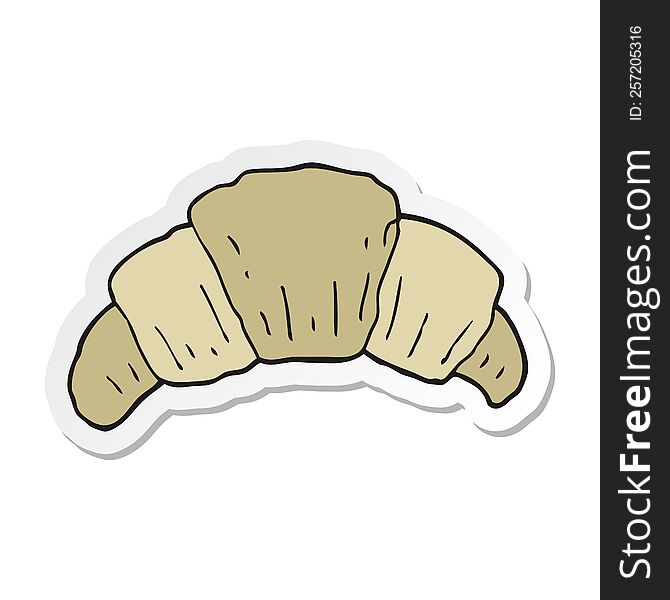 Sticker Of A Cartoon Croissant