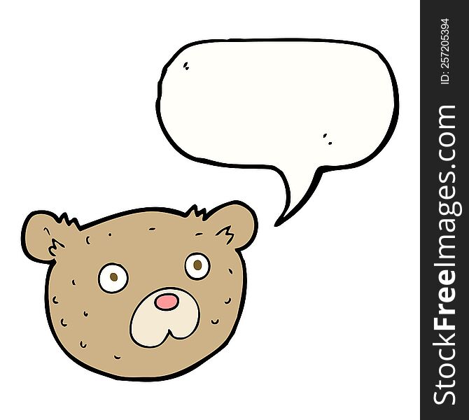 Cartoon Teddy Bear With Speech Bubble