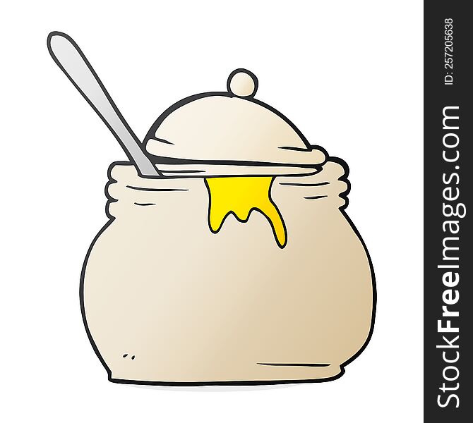 freehand drawn cartoon mustard pot