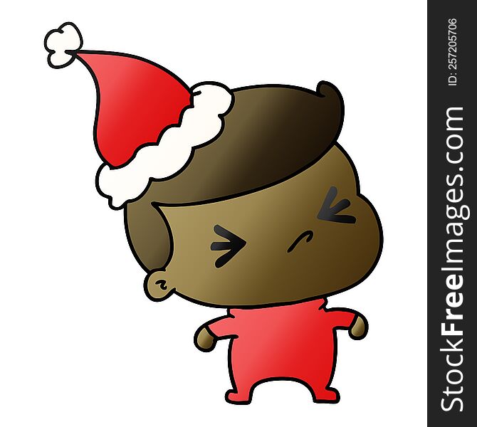 Christmas Gradient Cartoon Of Kawaii Boy