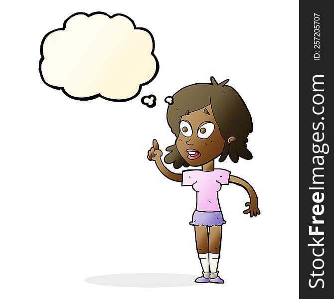 cartoon woman asking question with thought bubble