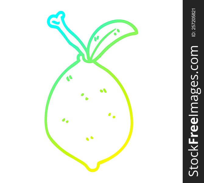 Cold Gradient Line Drawing Cartoon Organic Lemon