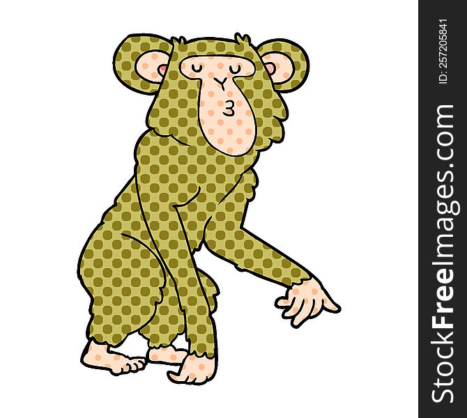cartoon chimpanzee. cartoon chimpanzee