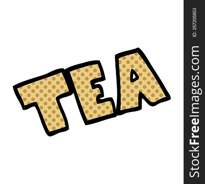 cartoon doodle word tea
