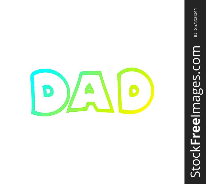 cold gradient line drawing of a  cartoon word dad