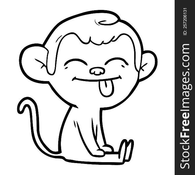 funny cartoon monkey sitting. funny cartoon monkey sitting