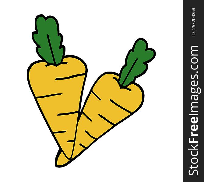 cartoon doodle organic carrots