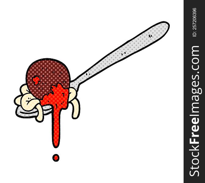 freehand drawn cartoon meatball and spaghetti