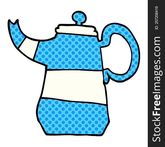 Cartoon Doodle Coffee Pot