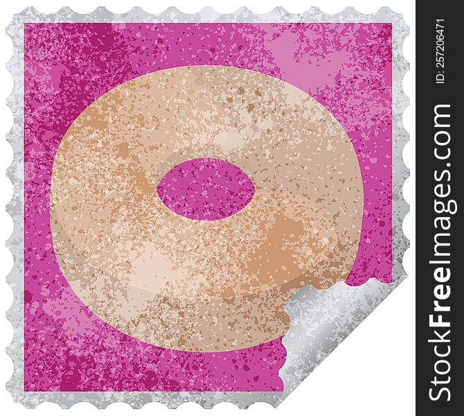 Donut Graphic Vector Illustration Square Sticker Stamp