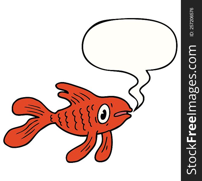 cartoon fish with speech bubble. cartoon fish with speech bubble