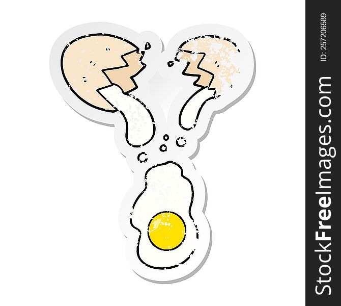 Distressed Sticker Of A Fresh Cracked Egg