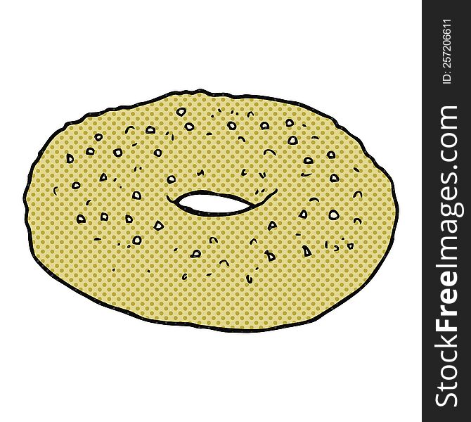 freehand drawn cartoon bagel