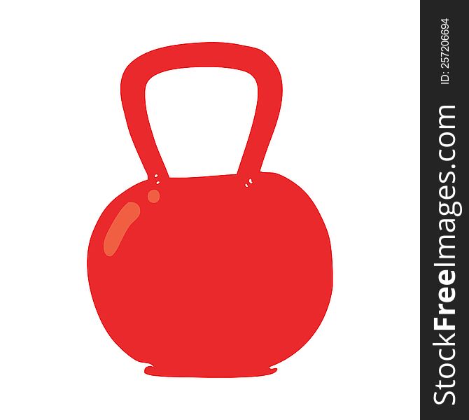 Flat Color Illustration Of A Cartoon Kettle Bell