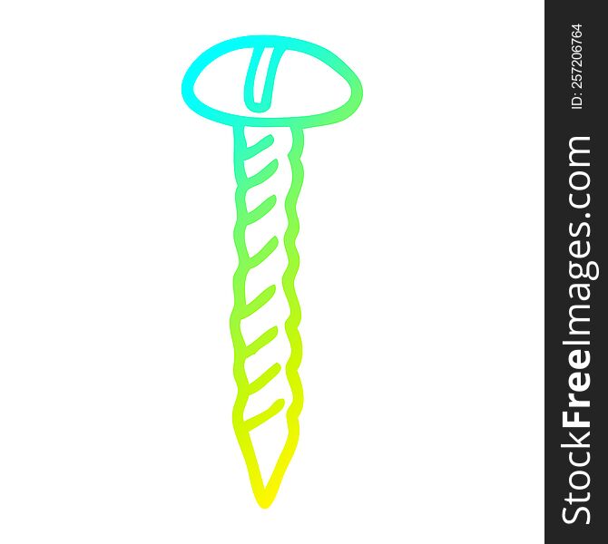 cold gradient line drawing of a brass screw