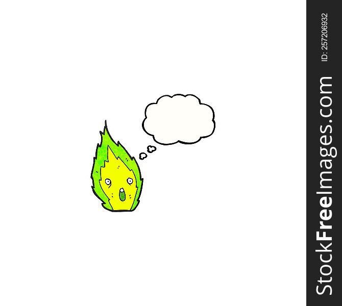 little green flame cartoon