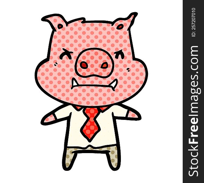 angry cartoon pig boss. angry cartoon pig boss