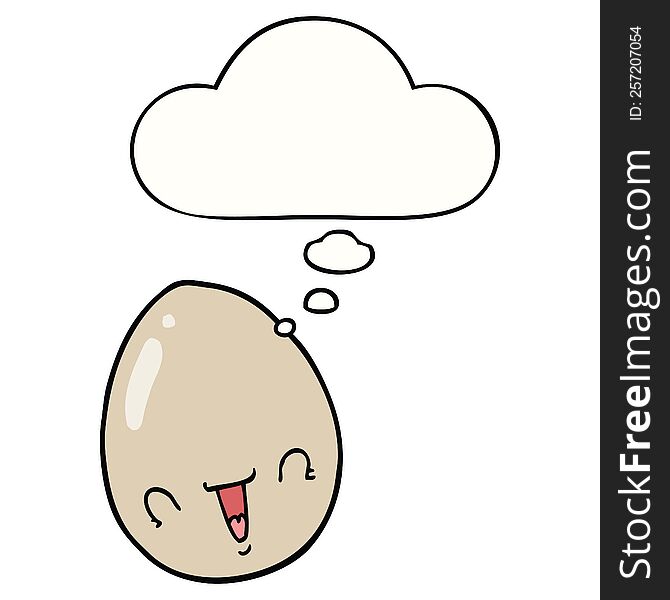 Cartoon Egg And Thought Bubble