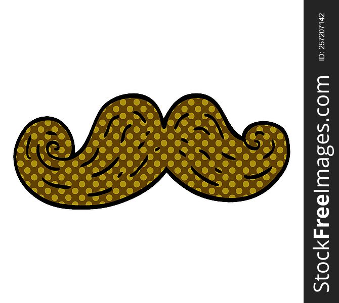 cartoon doodle curly mustache
