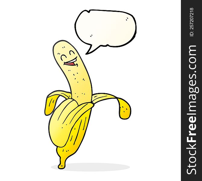 freehand drawn speech bubble cartoon banana