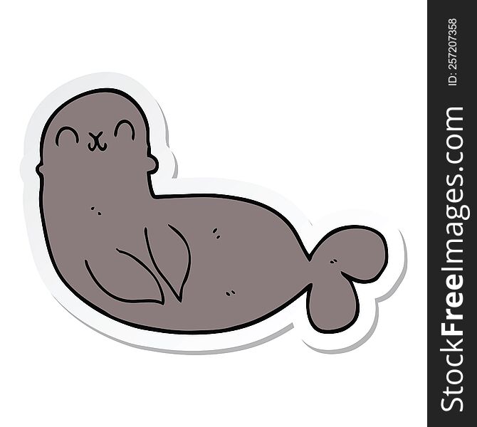 sticker of a cartoon seal