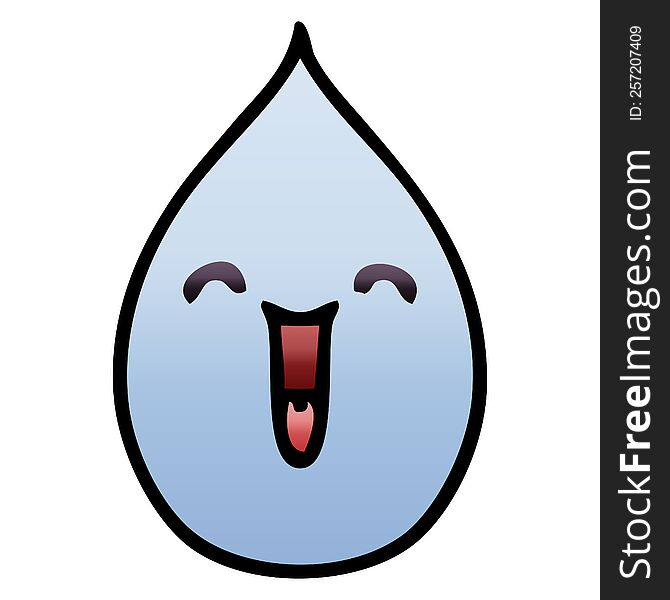 Quirky Gradient Shaded Cartoon Emotional Rain Drop