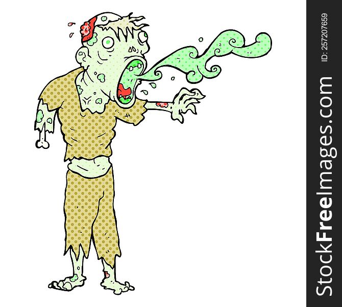 freehand drawn comic book style cartoon gross zombie