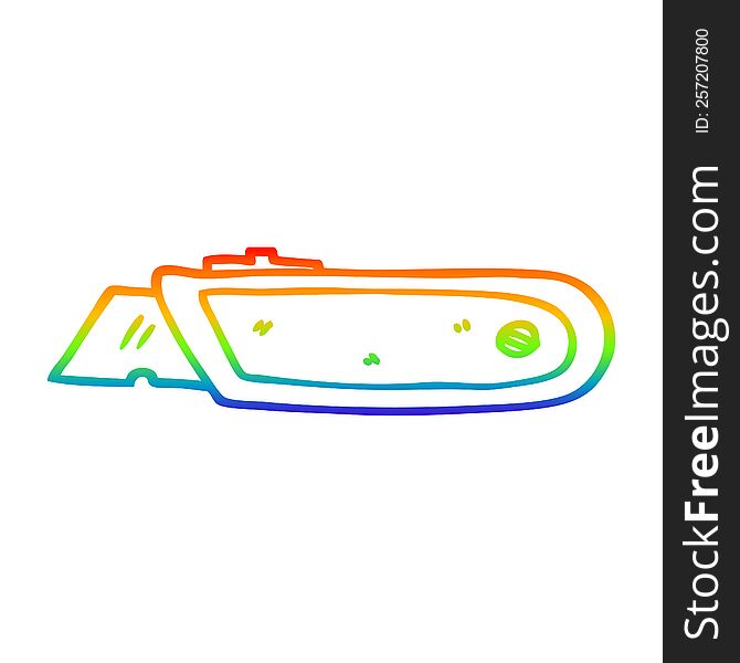 Rainbow Gradient Line Drawing Cartoon New Work Knife