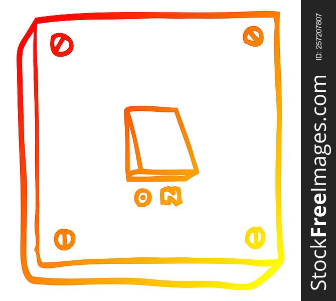 warm gradient line drawing of a cartoon light switch