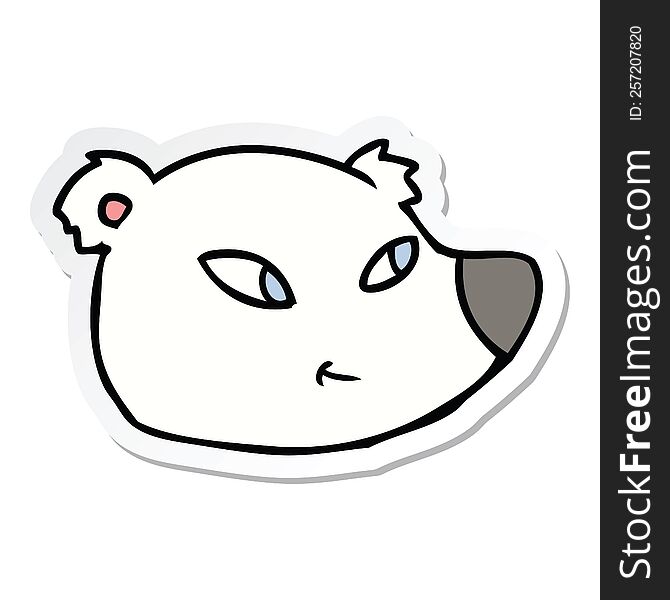 sticker of a cartoon polar bear face