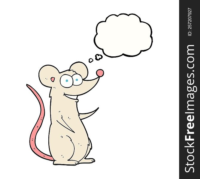 Thought Bubble Cartoon Happy Mouse