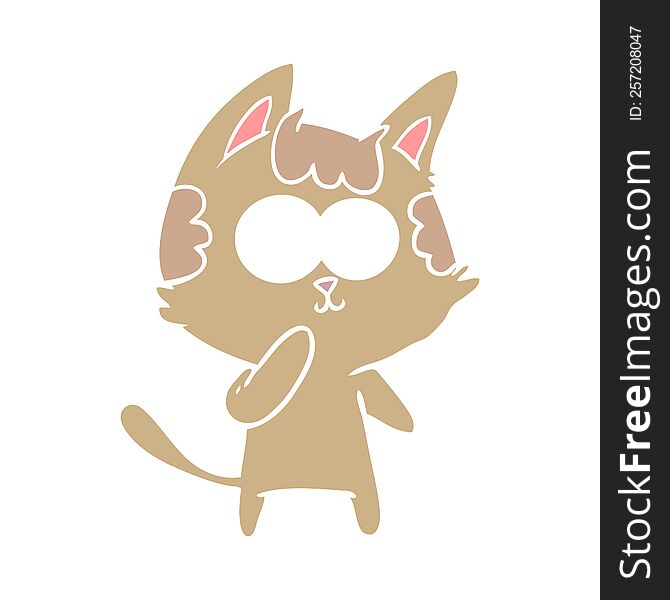 Flat Color Style Cartoon Cat Considering