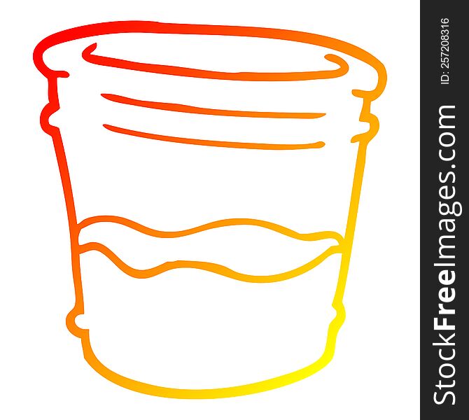 Warm Gradient Line Drawing Cartoon Glass Of Drink