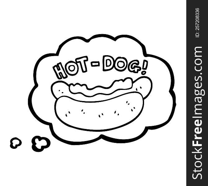 Thought Bubble Cartoon Hotdog