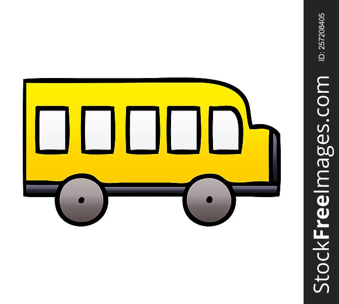 gradient shaded cartoon of a school bus