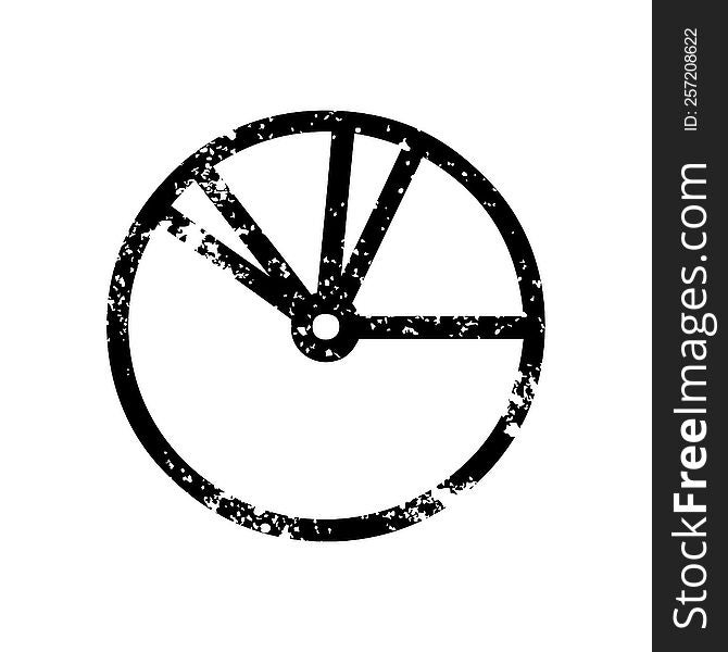pie chart distressed icon symbol
