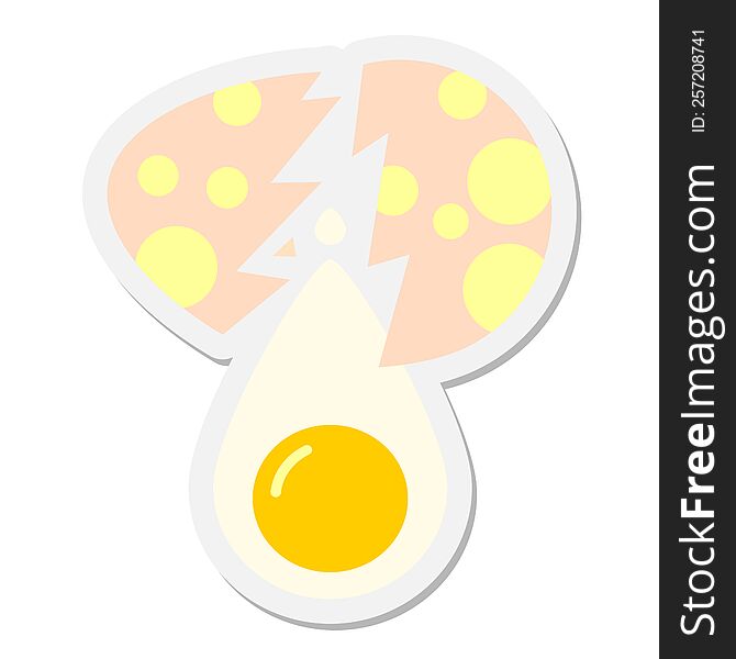 cracked egg with yolk sticker