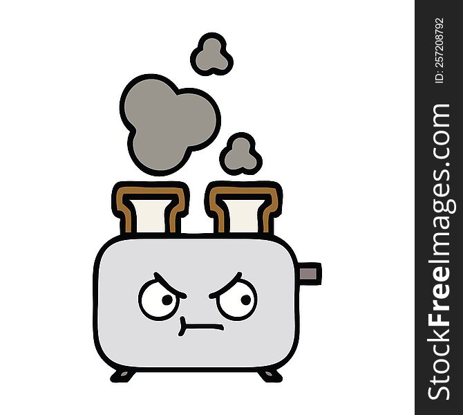 cute cartoon of a of a toaster. cute cartoon of a of a toaster