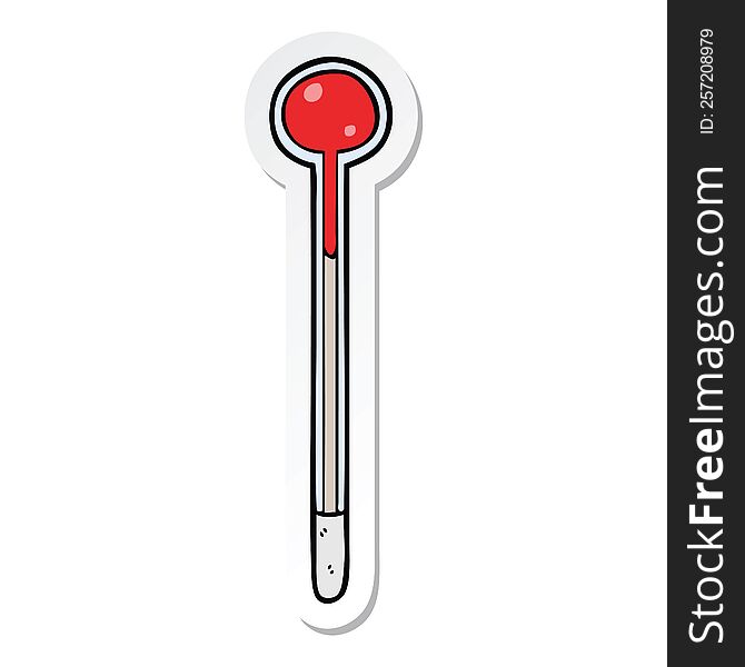 Sticker Of A Cartoon Thermometer