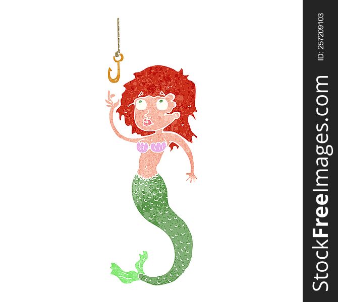 cartoon mermaid and hook