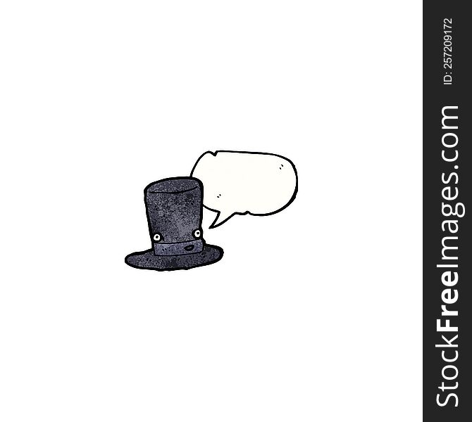 Cartoon Top Hat With Speech Bubble