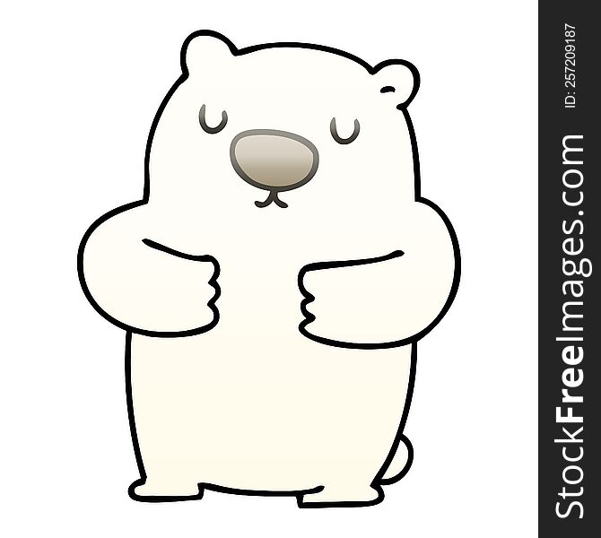 Quirky Gradient Shaded Cartoon Polar Bear