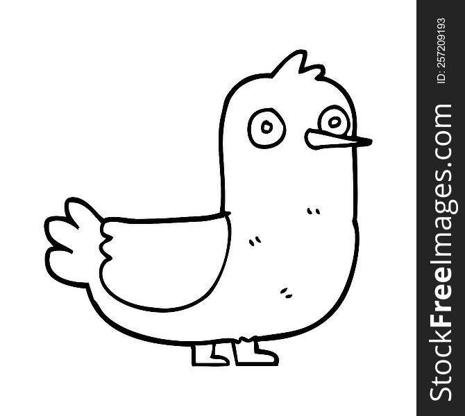 line drawing cartoon seagull