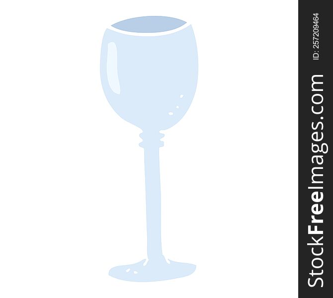 Flat Color Illustration Of A Cartoon Wine Glass