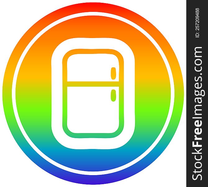 Kitchen Refrigerator Circular In Rainbow Spectrum