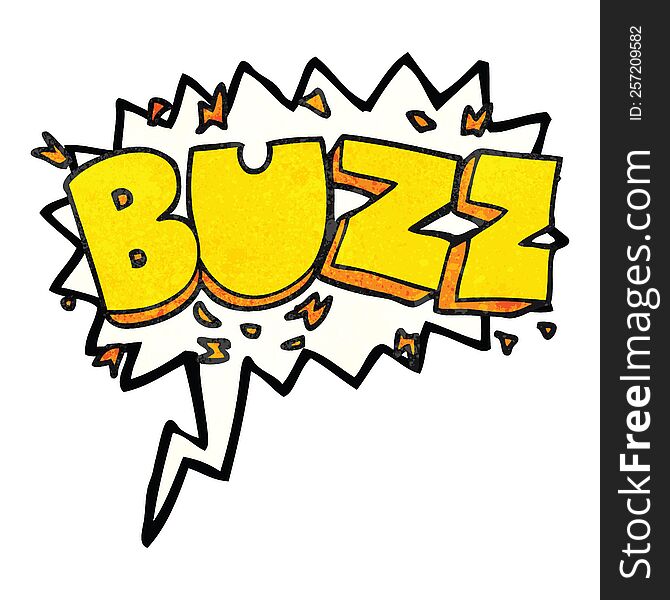 Speech Bubble Textured Cartoon Buzz Symbol