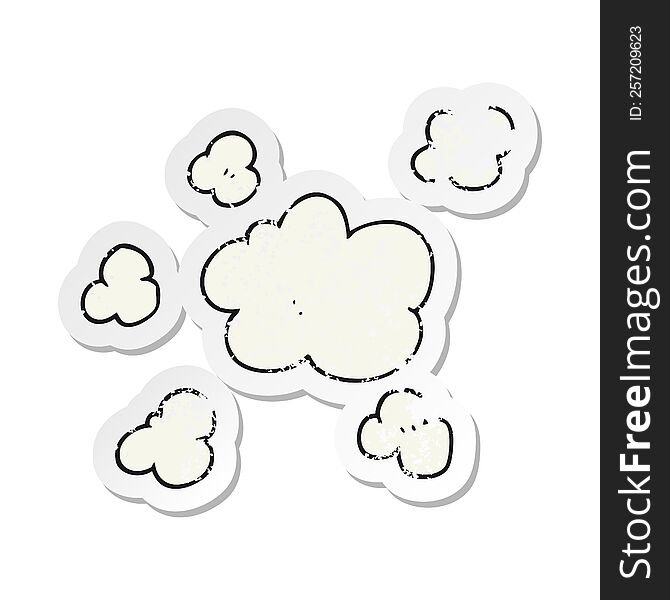 retro distressed sticker of a cartoon steam clouds