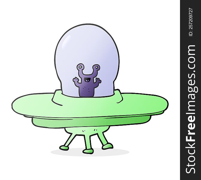 cartoon alien spaceship