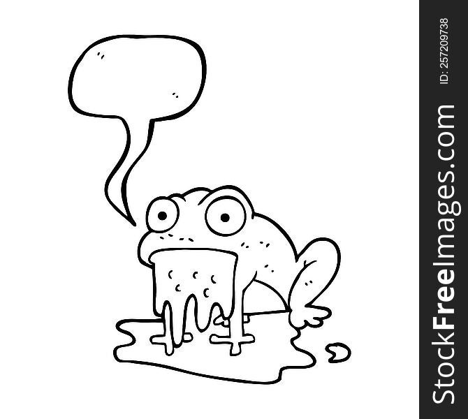 Speech Bubble Cartoon Gross Little Frog